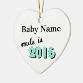 Persoonlijke baby gemaakt in 2016 groen keramisch ornament (Links)