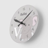 Persoonlijke baby grijze ronde klok (Hoek)