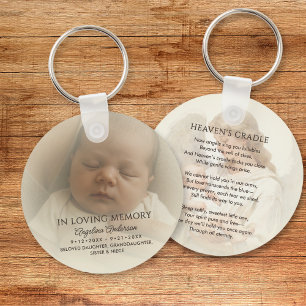 Persoonlijke baby-herdenkingsfoto & aangepaste tek sleutelhanger