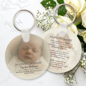 Persoonlijke baby-herdenkingsfoto & aangepaste tek sleutelhanger