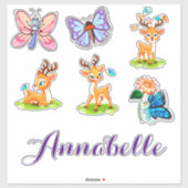 Persoonlijke baby hertjes set sticker (Vel)
