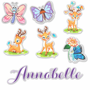 Persoonlijke baby hertjes set sticker