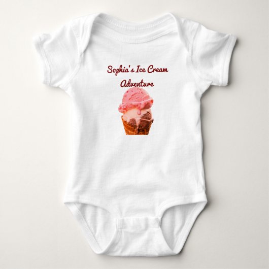 Persoonlijke Baby Ijs T-Shirt | Aangepaste Naam (Voorkant)