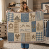 Persoonlijke baby jongen western cowboy patchwork deken