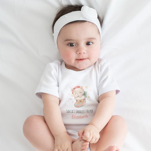 Persoonlijke baby kerstkat romper