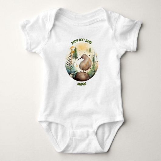 Persoonlijke Baby Kiwi-carrosseriepak Romper (Voorkant)