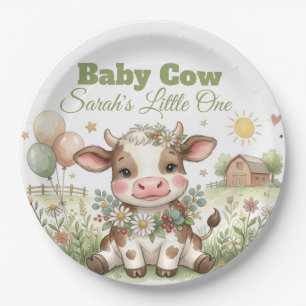 Persoonlijke Baby Koe Baby Shower Papieren Bordje