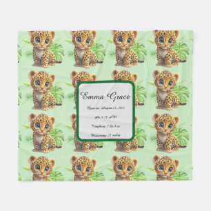 Persoonlijke baby luipaard jungle fleece deken