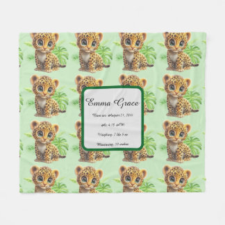 Persoonlijke baby luipaard jungle fleece deken