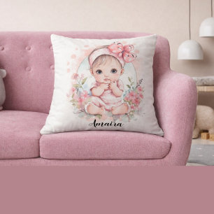 Persoonlijke Baby Meisje Naam Worp Kussen