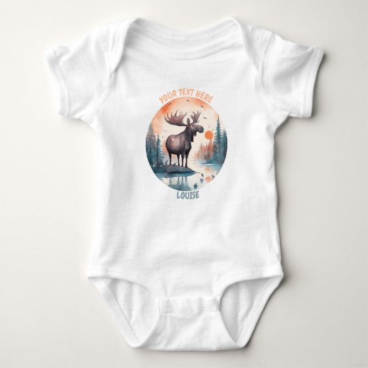 Persoonlijke Baby Moose bodysuit (Voorkant)