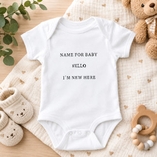 Persoonlijke Baby Naam Hallo Ik Ben Nieuw Hier Romper