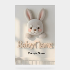 Persoonlijke baby naam muurkunst – Cute dier verpl Acryl Bord