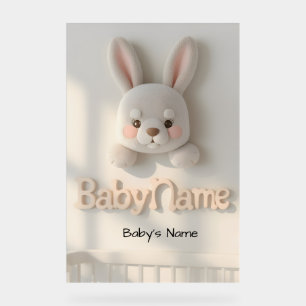 Persoonlijke baby naam muurkunst – Cute dier verpl Acryl Bord