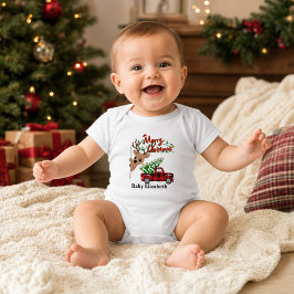 Persoonlijke baby naam Rudolph Kerstmis Romper