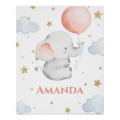 Persoonlijke Baby Olifant Aangepaste Naam Perfect Poster (Voorkant)