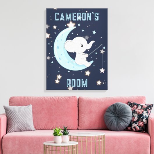 Persoonlijke Baby Olifant Vissen 4 Sterren Canvas (Insitu (Woonkamer))
