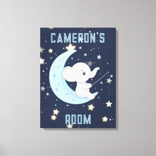 Persoonlijke Baby Olifant Vissen 4 Sterren Canvas Afdruk