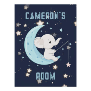 Persoonlijke Baby Olifant Vissen 4 Sterren Poster 