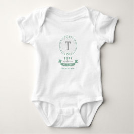 Persoonlijke baby-oudheden met monogram romper