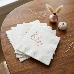Persoonlijke baby pompoen herfst baby shower servet