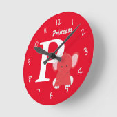 Persoonlijke baby rode ronde klok (Hoek)