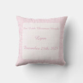 Persoonlijke Baby Roze Gingham Mijn Eerste Kerstmi Kussen (Achterkant)