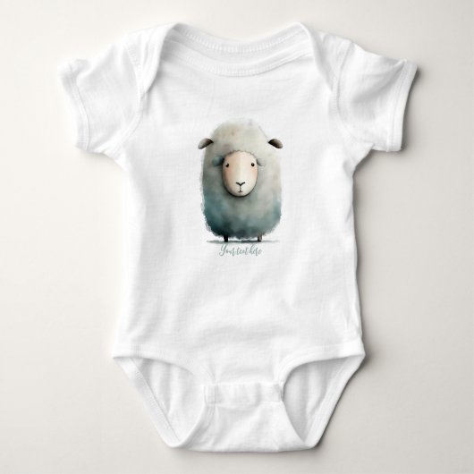 Persoonlijke Baby-schapencarrosserie Romper (Voorkant)