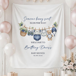 Persoonlijke Baby Shower Achtergrond Banner, Op Ma Wandkleed