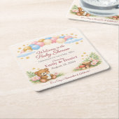 Persoonlijke baby shower onderzetters (Schuin)