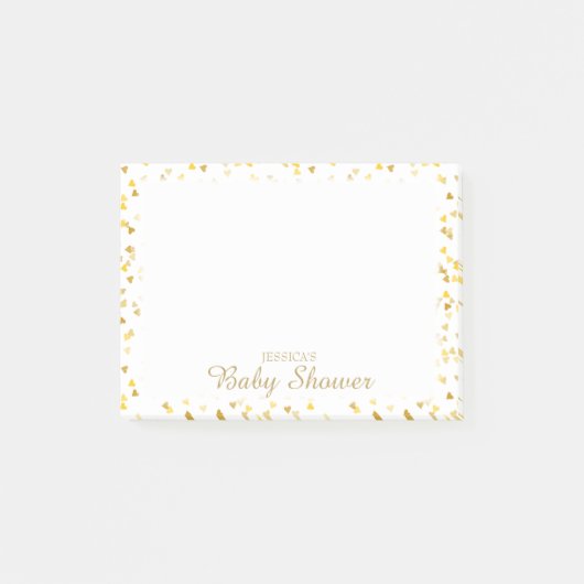Persoonlijke Baby Shower Planner met Gouden Hart Post-it® Notes (Voorkant)