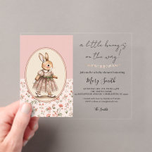 Persoonlijke baby shower uitnodiging, vintage koni