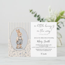 Persoonlijke baby shower uitnodiging, vintage koni