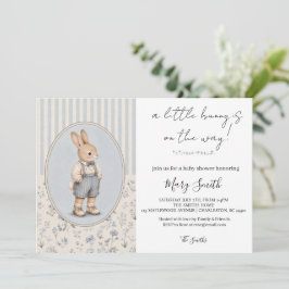 Persoonlijke baby shower uitnodiging, vintage koni kaart