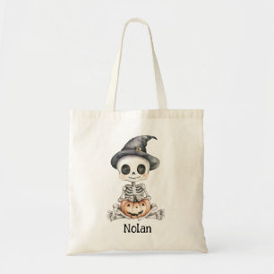 Persoonlijke baby-skelet trick-or-treat tas