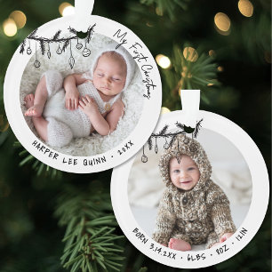 Persoonlijke baby statistieken Mijn eerste kerst f Ornament