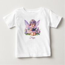 Persoonlijke baby T-shirt Freya Lilac Fairy