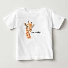 Persoonlijke baby T-shirt met cute baby giraffe