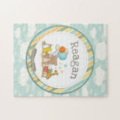 Persoonlijke Baby Teddy Bear Giraffe Rubber Ducky Legpuzzel (Horizontaal)