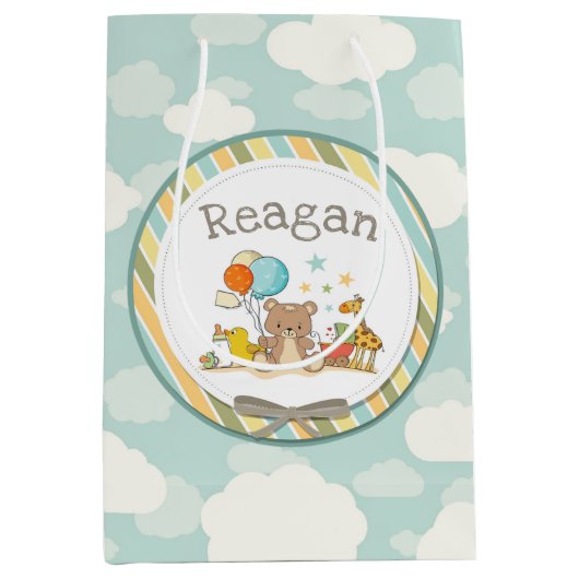 Persoonlijke Baby Teddy Bear Giraffe Rubber Ducky Medium Cadeauzakje (Voorkant)