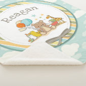 Persoonlijke Baby Teddy Bear Giraffe Rubber Ducky Sherpa Deken (3/4)