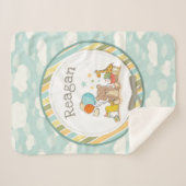 Persoonlijke Baby Teddy Bear Giraffe Rubber Ducky Sherpa Deken (Voorkant (horizontaal))