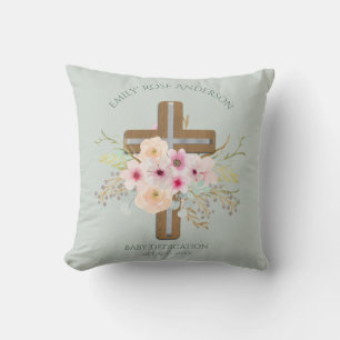 Persoonlijke BABY Transactie Floral Cross Kussen
