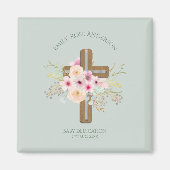 Persoonlijke BABY Transactie Floral Cross Magneet (Voorkant)