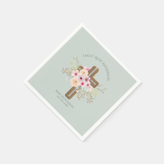 Persoonlijke BABY Transactie Floral Cross Servet (Hoek)