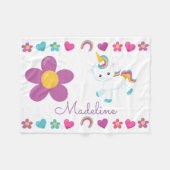 Persoonlijke Baby Unicorn Fleece Deken (Voorkant (Horizontaal))