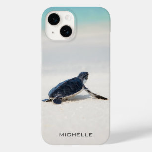 Persoonlijke Baby Zeeschildpad Strand Reis Case-Mate iPhone 14 Hoesje