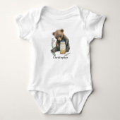 Persoonlijke Babybeer Babyjongen Cadeau Romper (Voorkant)