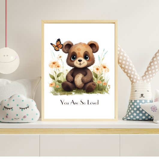 Persoonlijke babybeer waterverf kinderkamer muur k poster