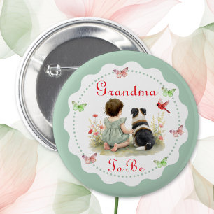 Persoonlijke babyborrel   Oma in spe Ronde Button 5,7 Cm